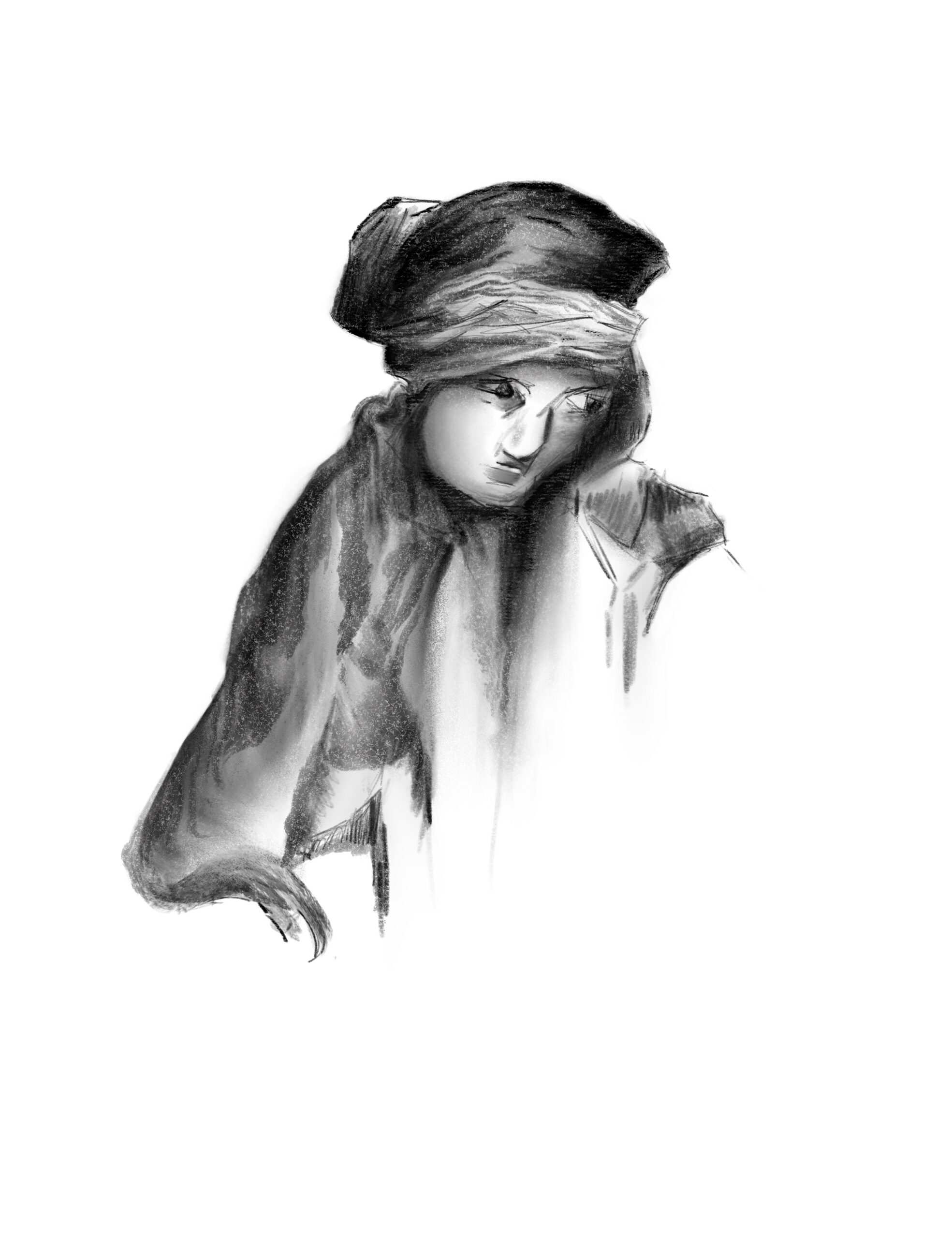 black and white ingres study